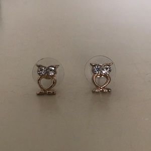 Gold Owl Earrings